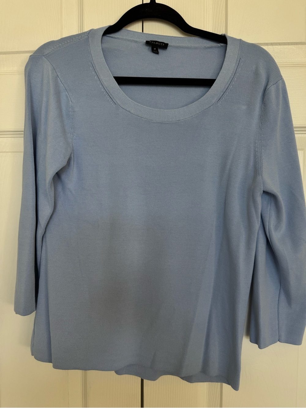 Talbots Soft Light Blue Long Sleeve Crewneck Top